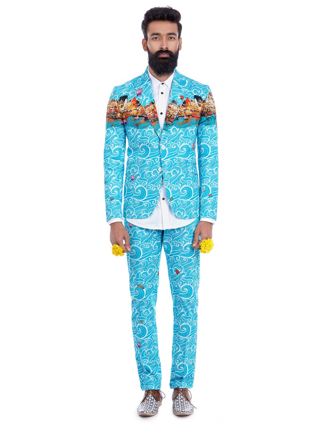 Dharma Blue Blazer in Ganges Print