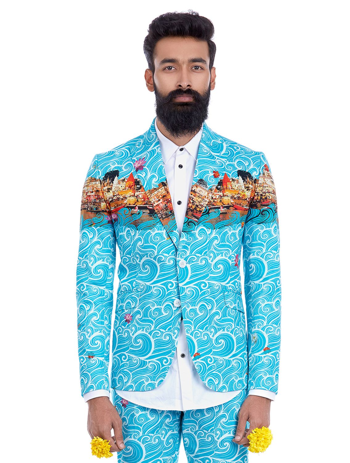 Dharma Blue Blazer in Ganges Print