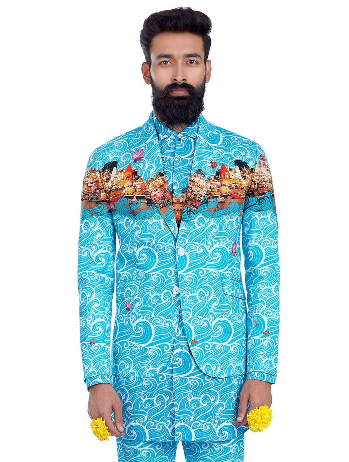 Dharma Blue Blazer in Ganges Print