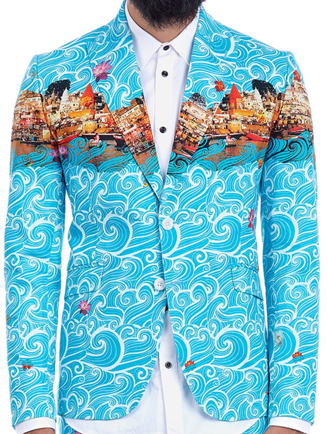 Dharma Blue Blazer in Ganges Print