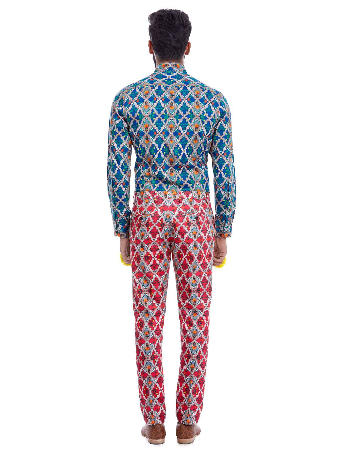 Dark Blue Shirt in all-over Rudra print