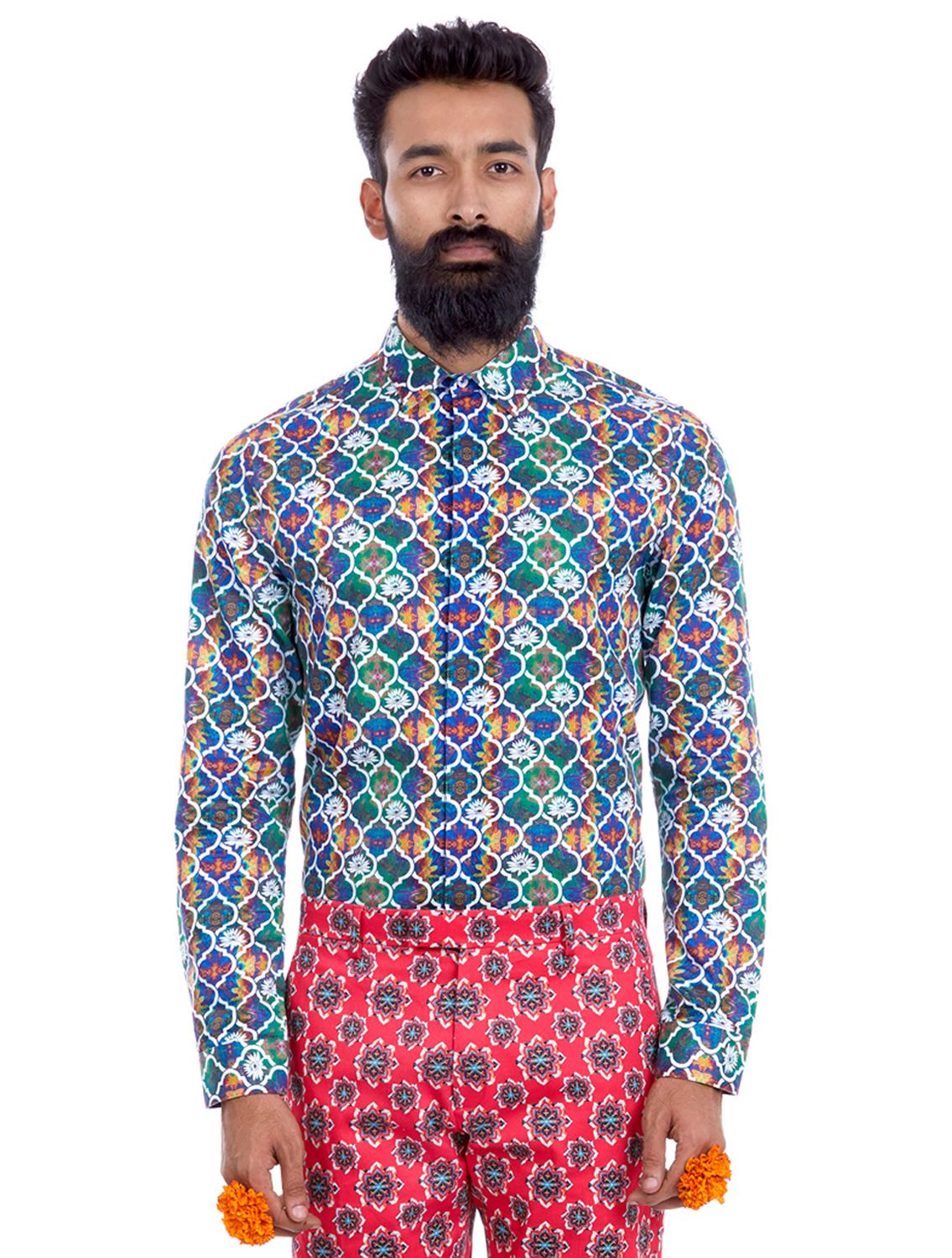 Shirt in all over Jali print