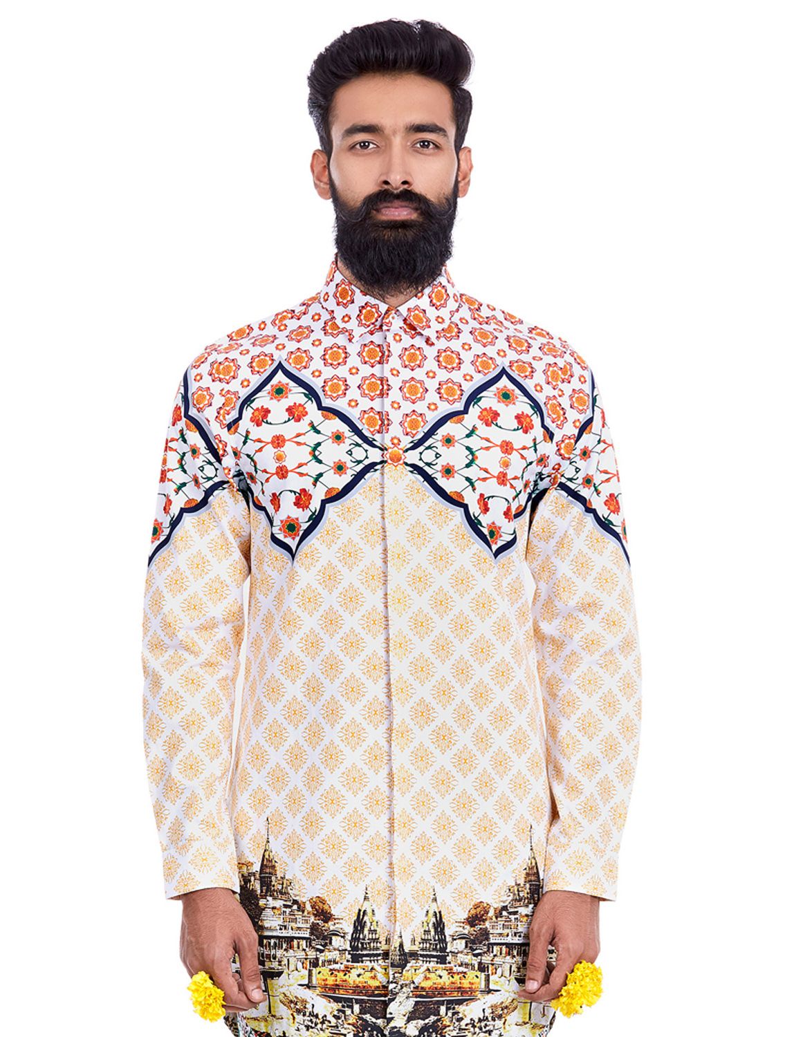 Shirt in all over Ashwamedh print