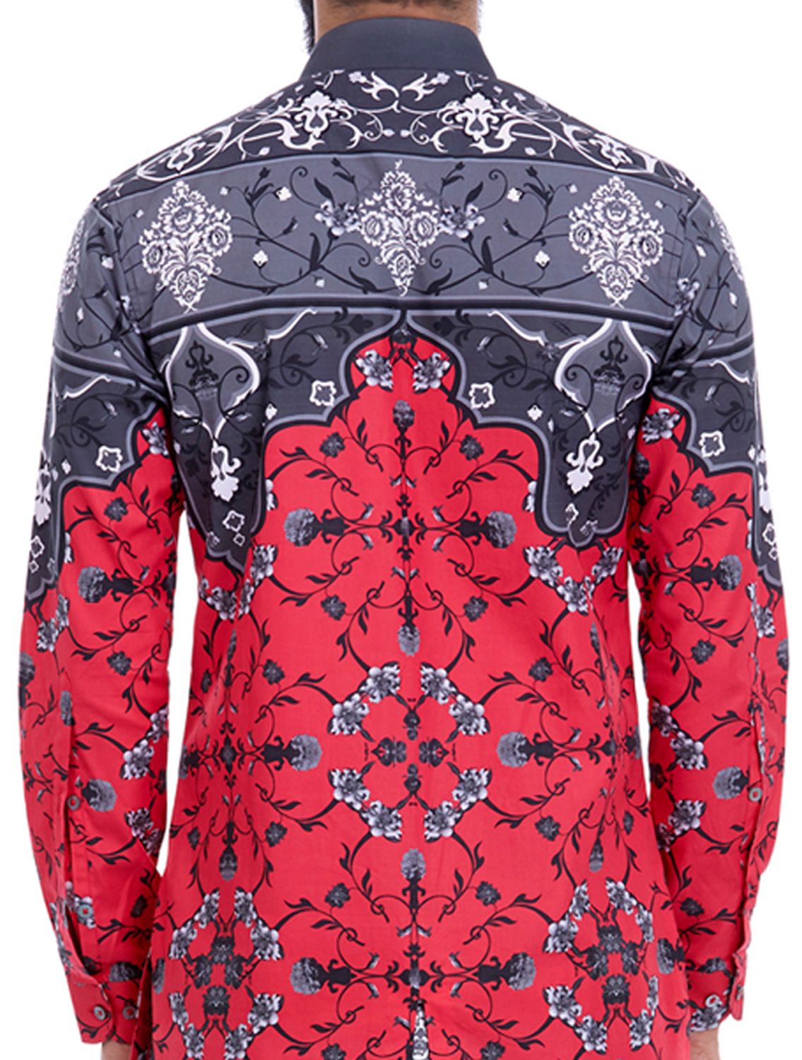 Magenta grey Shirt in all-over Agni print