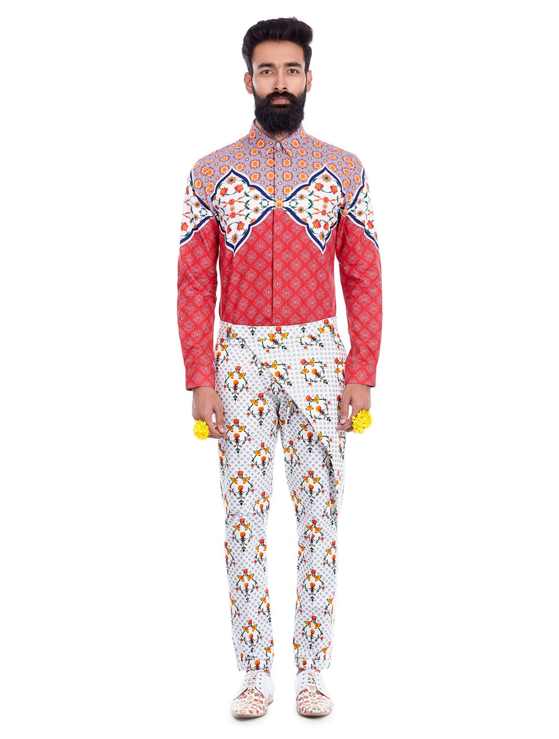 Pandit Printed Wrap Trousers