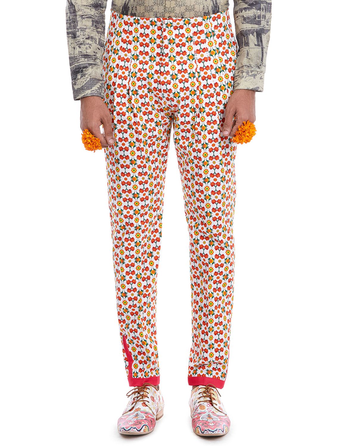 Assi Broad-Waist Printed Trousers