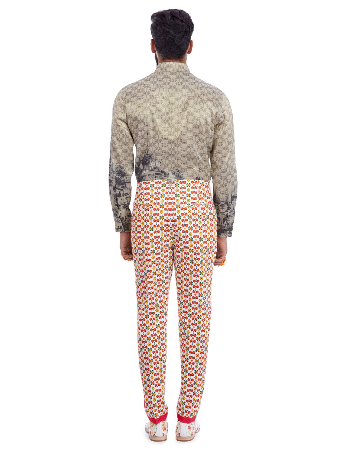 Assi Broad-Waist Printed Trousers