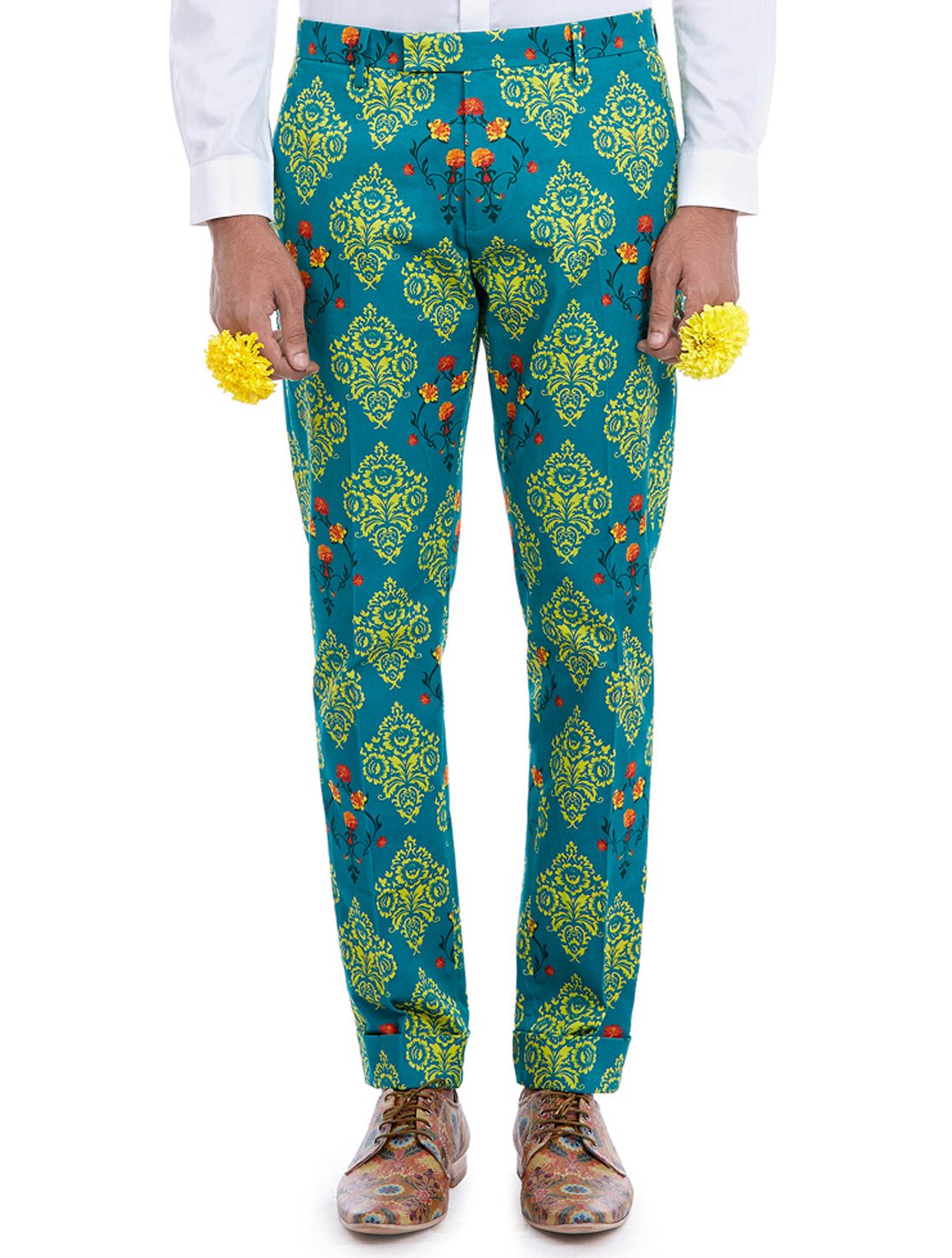Vayu Green Printed Trousers