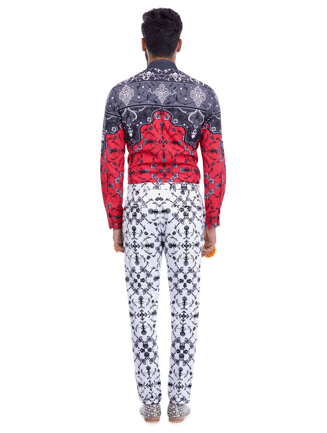 Awadh Monochrome Printed Trousers