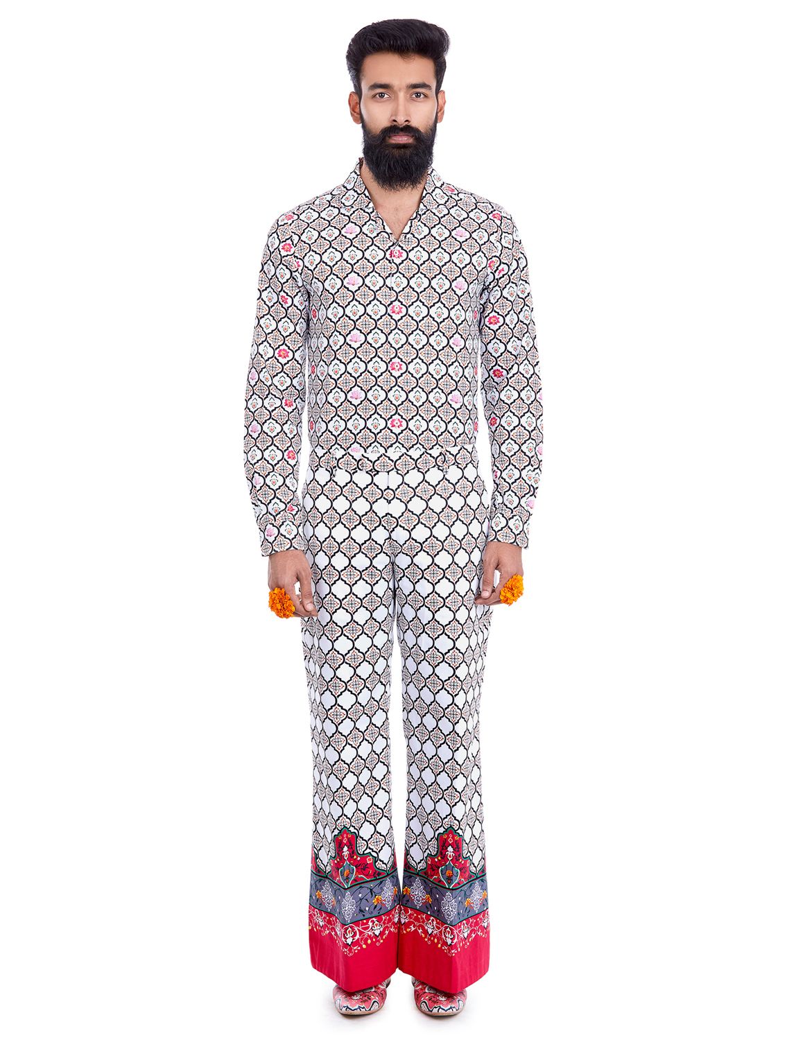 Guru Printed Flared Trousers