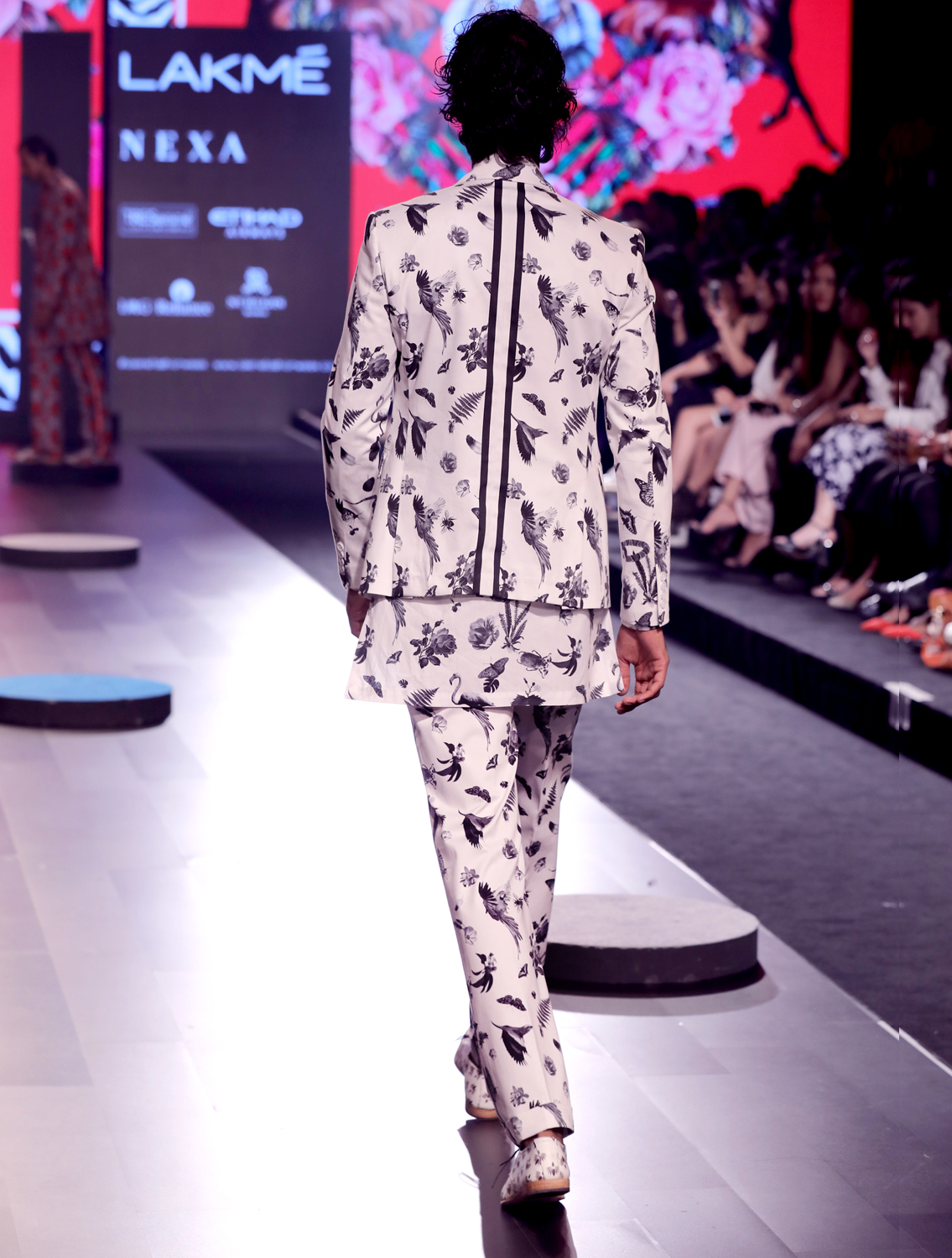 Shere All-over Printed Trousers with Striper on Sides