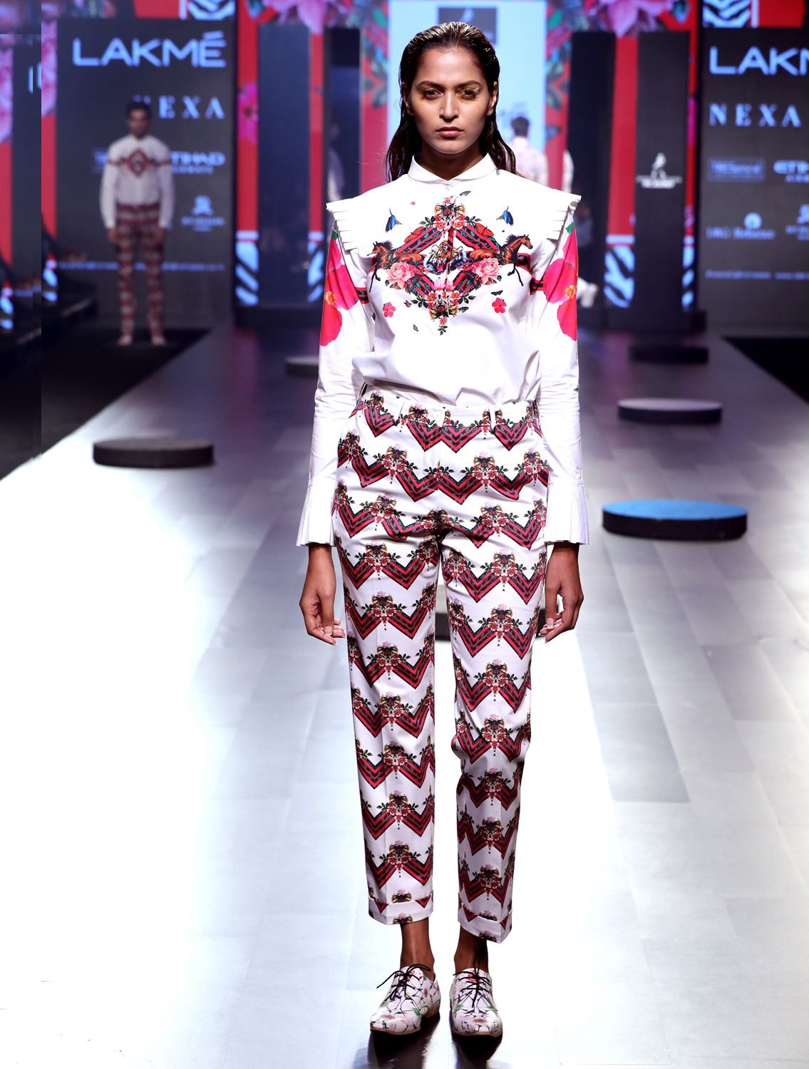 Leo Chevron Printed Pants Full