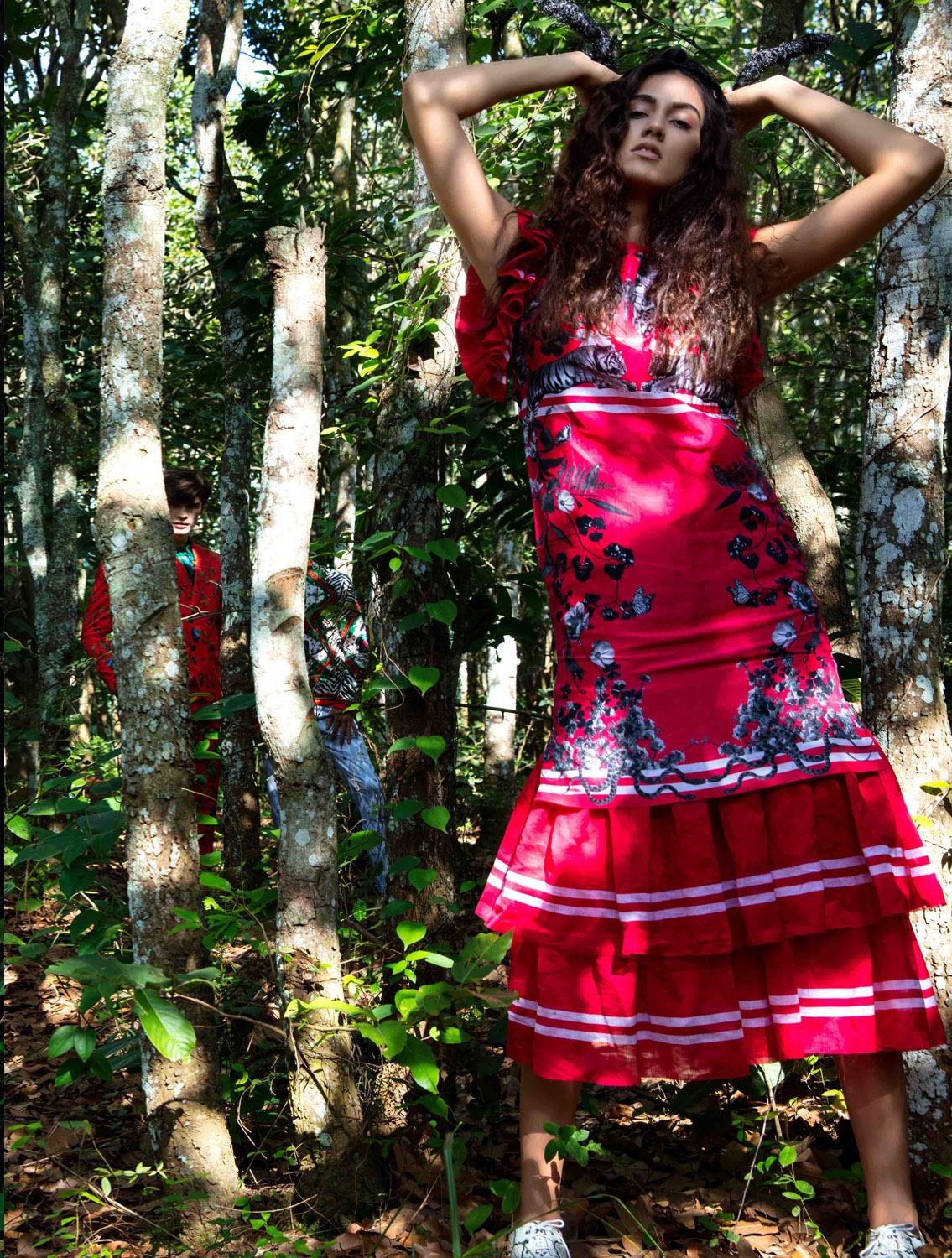 Pink Tigris Ruffled Dress