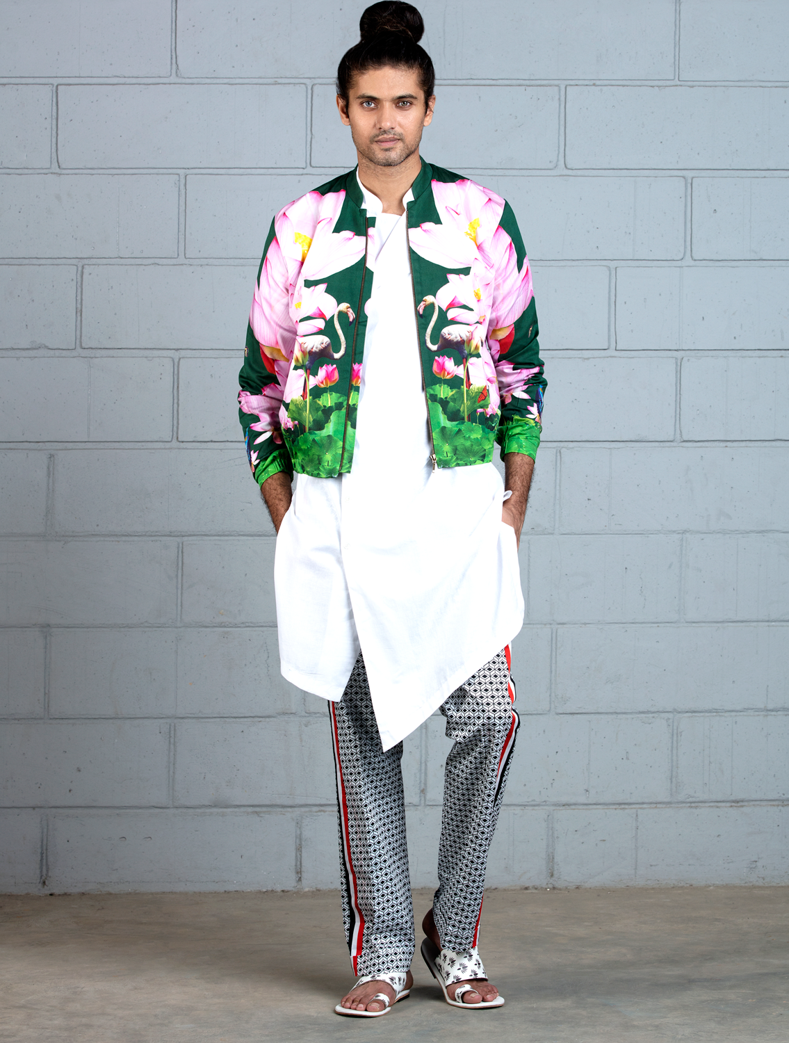 Green Lotus Bomber Jacket