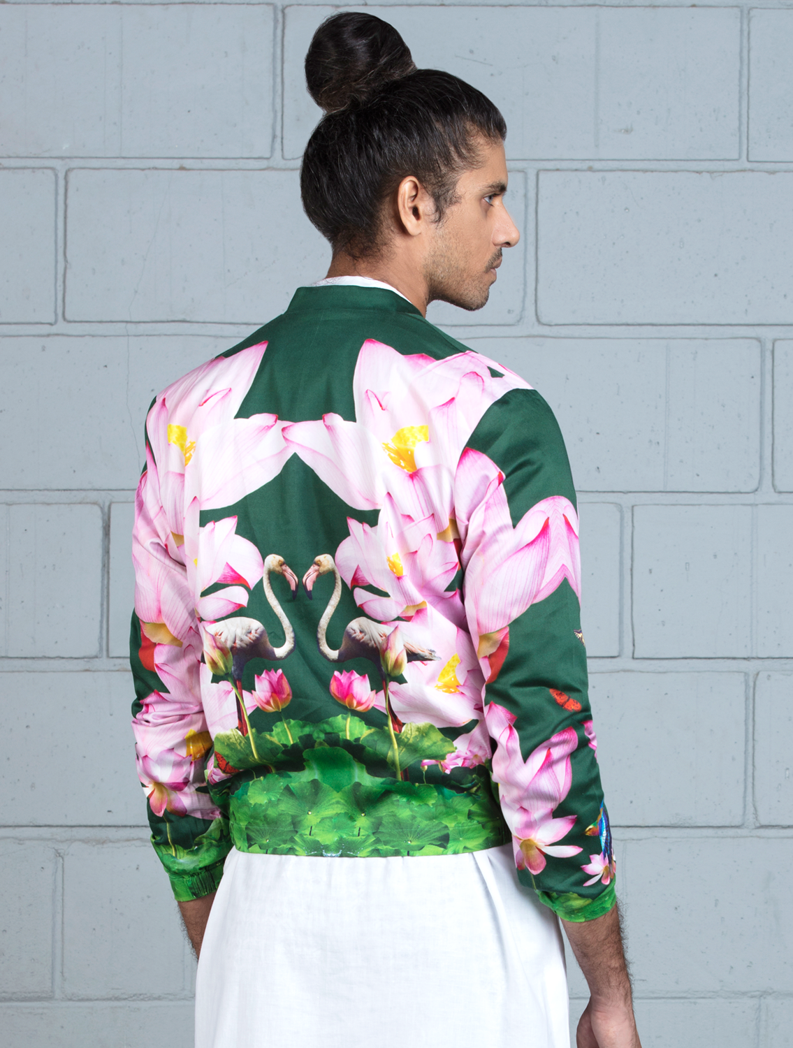 Green Lotus Bomber Jacket