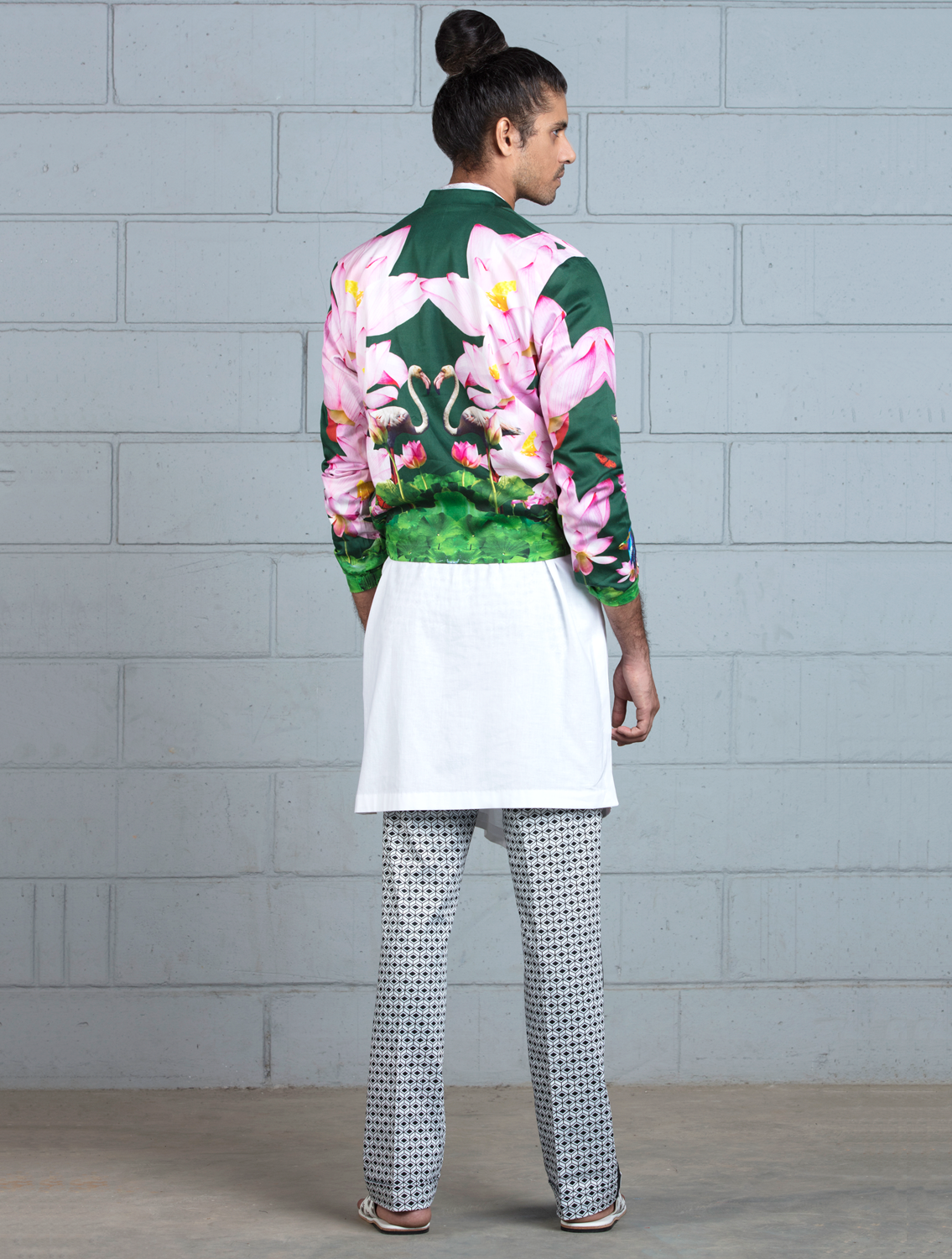 Green Lotus Bomber Jacket