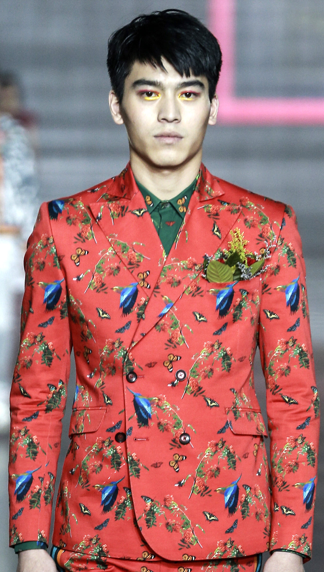 Hemis Printed Blazer and Pench All-over Printed Pants with Striper on Sides