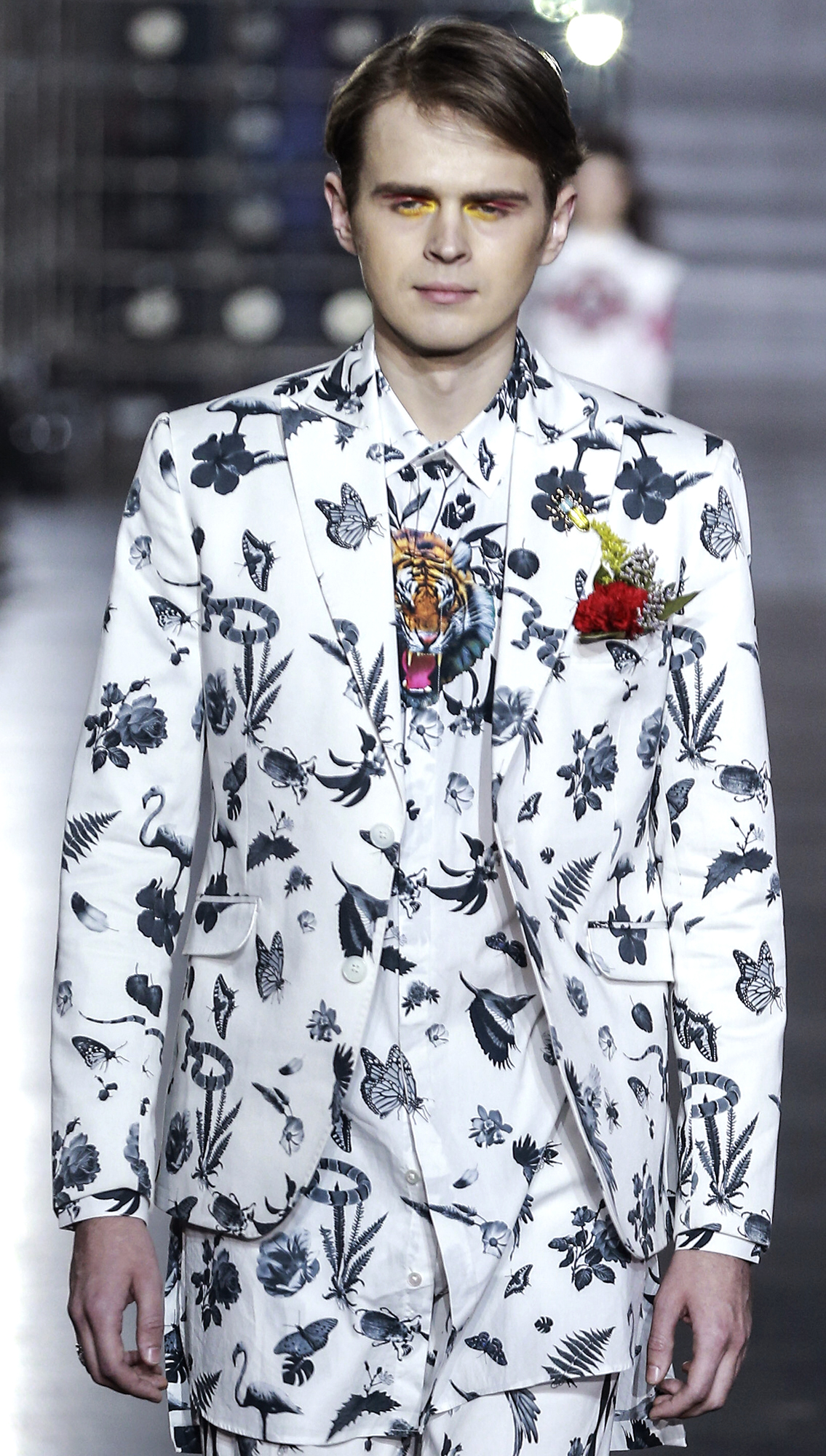 Bengal Printed Blazer Sundarban Shirt  Shere All-over Printed Pants with Striper on Sides