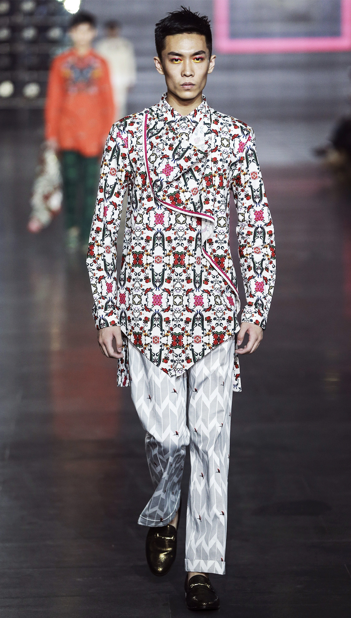 Manas Printed Cowl Shirt Tejas Printed Trousers