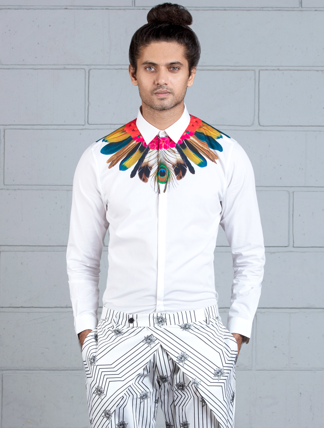 Indicus Signature Feather Printed Shirt
