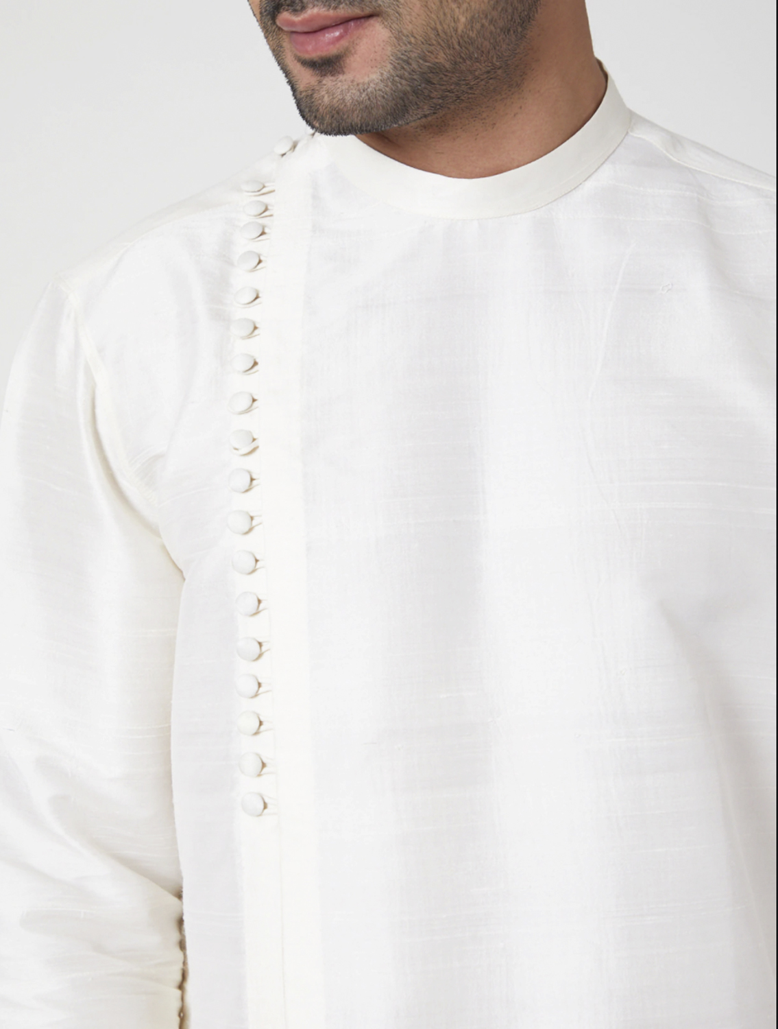 Aasman Off-White Raw Silk Kurta Zoom