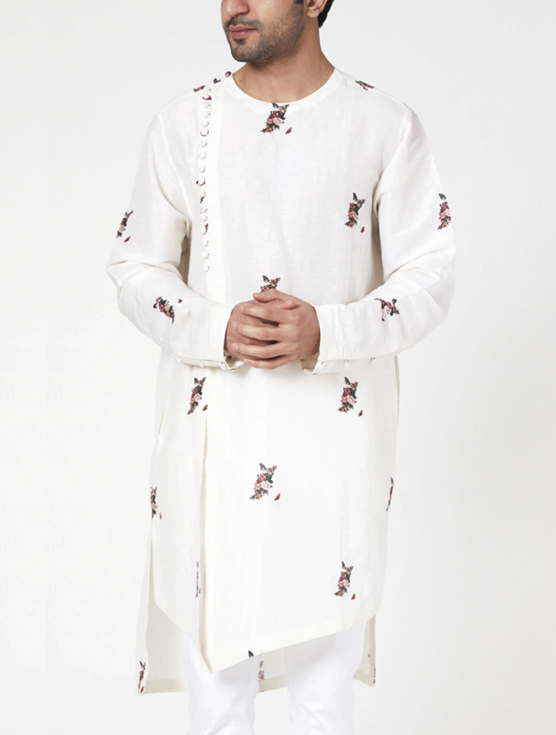 Saavan Off-White Angharkha Style Kurta