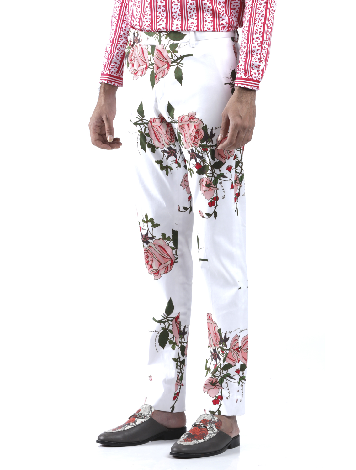 Jannat Floral Printed Trousers White