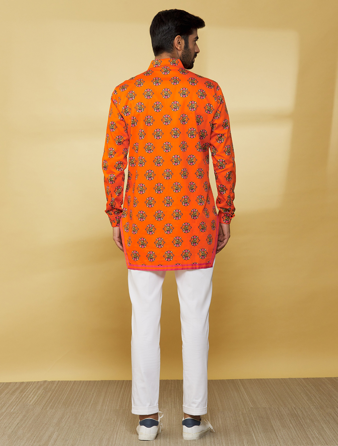 OrangeLeo Hem Striper Style Shirt