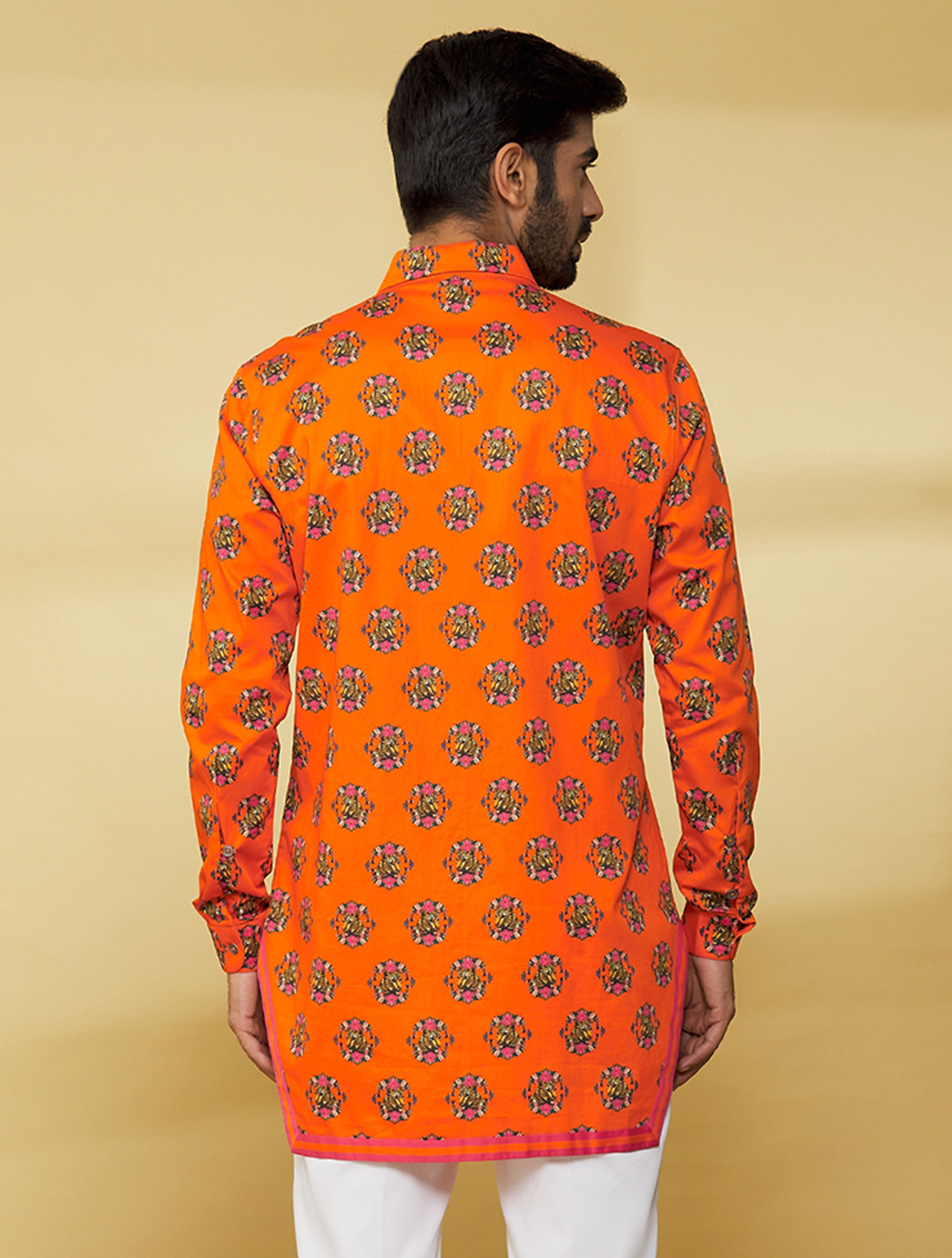 OrangeLeo Hem Striper Style Shirt