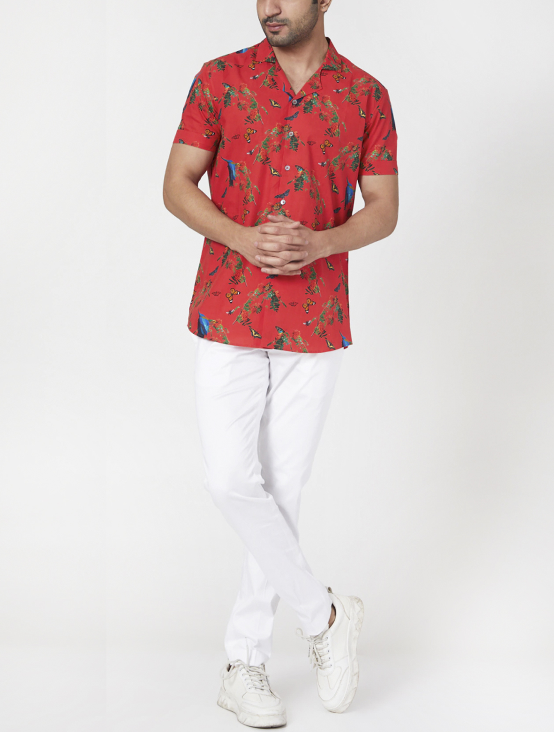 Red Jungle Camp Collar Shirt