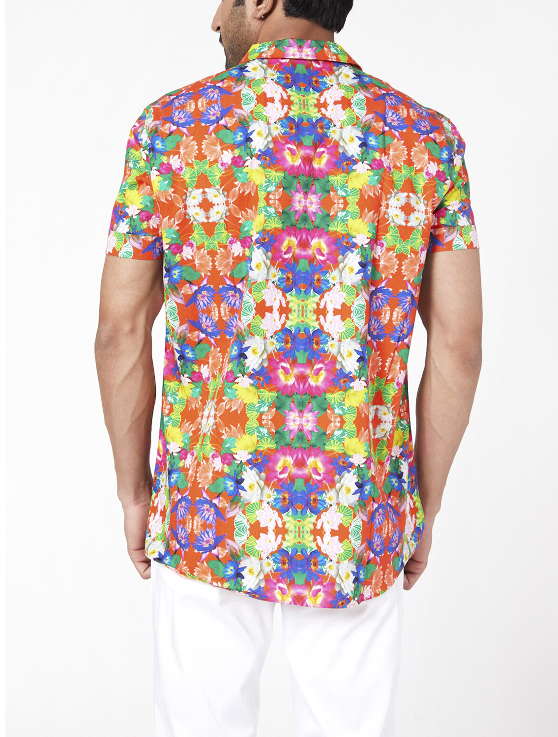 Red Alarka Camp Collar Shirt Back