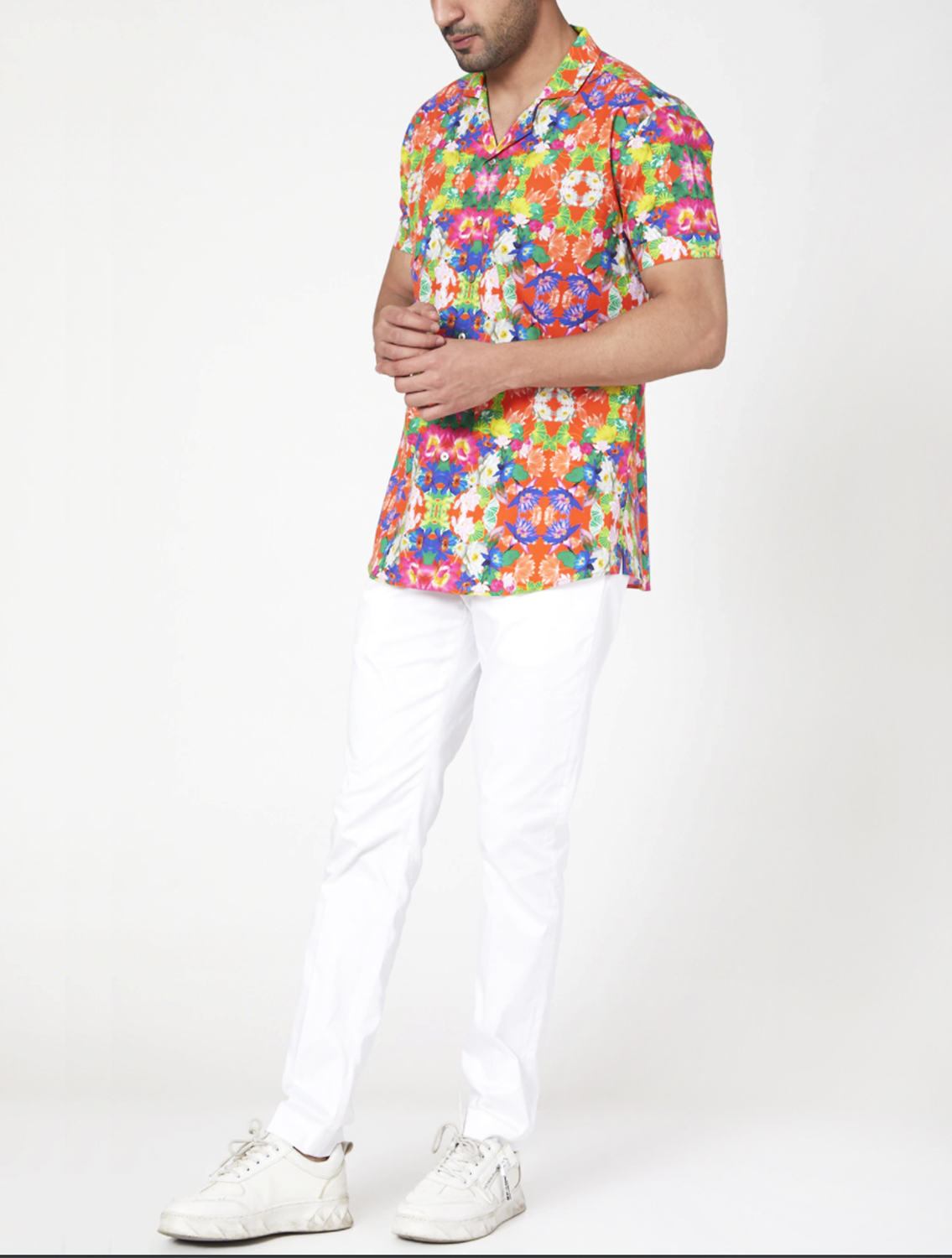 Red Alarka Camp Collar Shirt Full