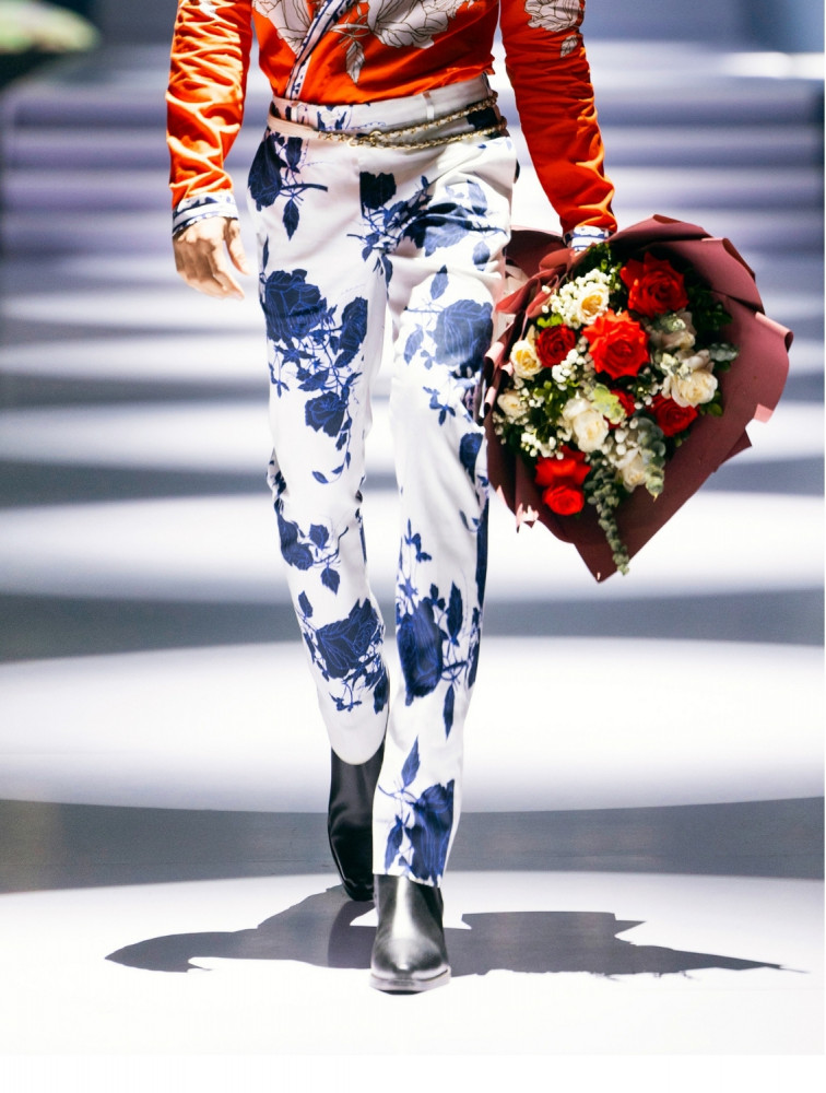 Image of Blue Rose All-over Printed Trousers