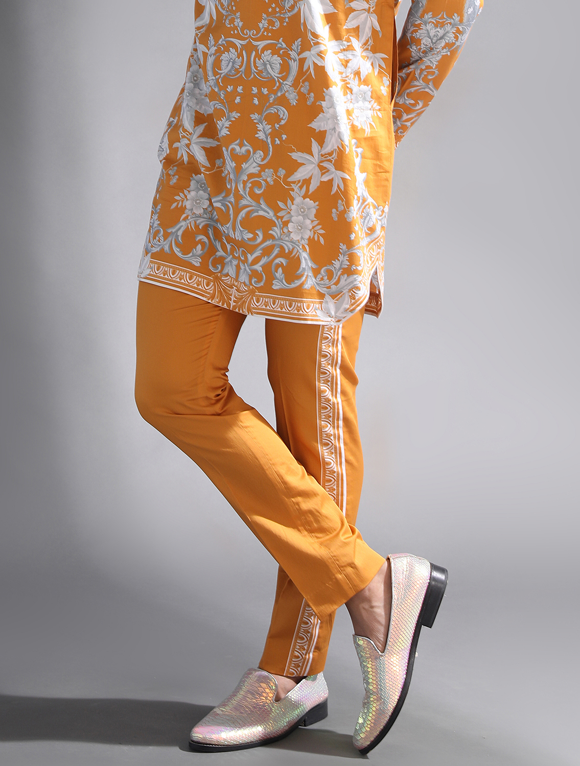 Yellow Baroque Side Striper Trousers