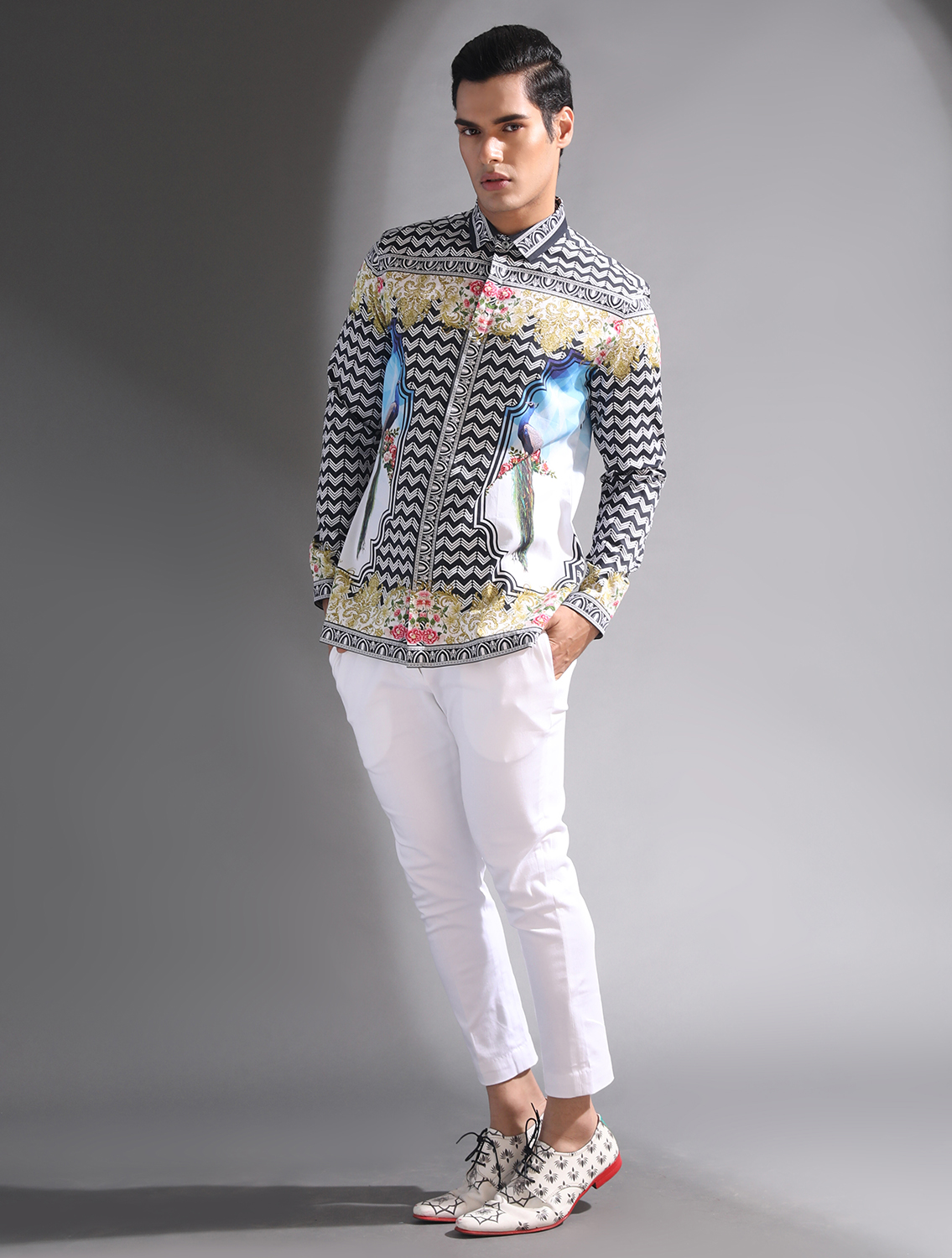 Black Baroque Signature Shirt by Mr Ajay Kumar