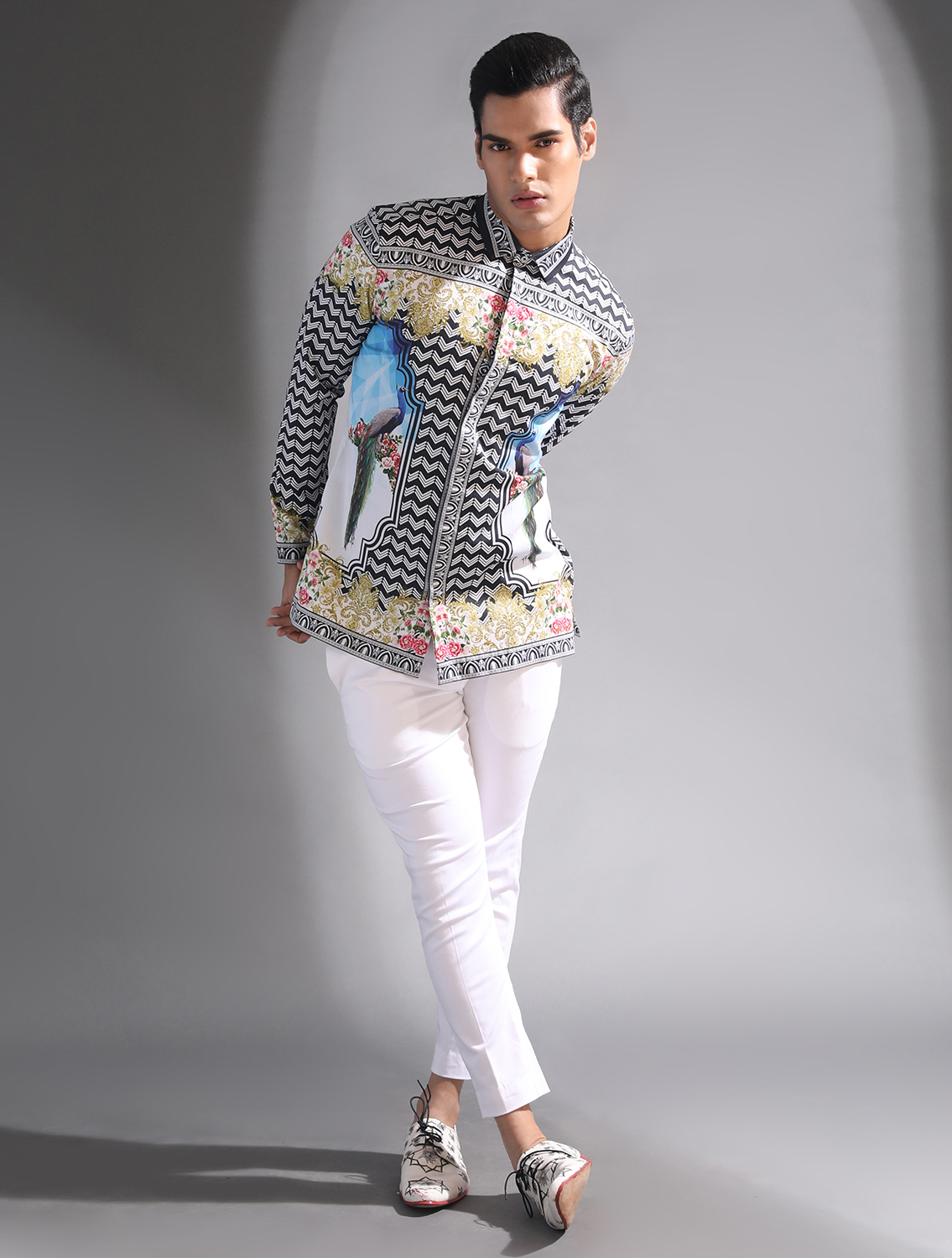 Black Baroque Signature Shirt by Mr Ajay Kumar