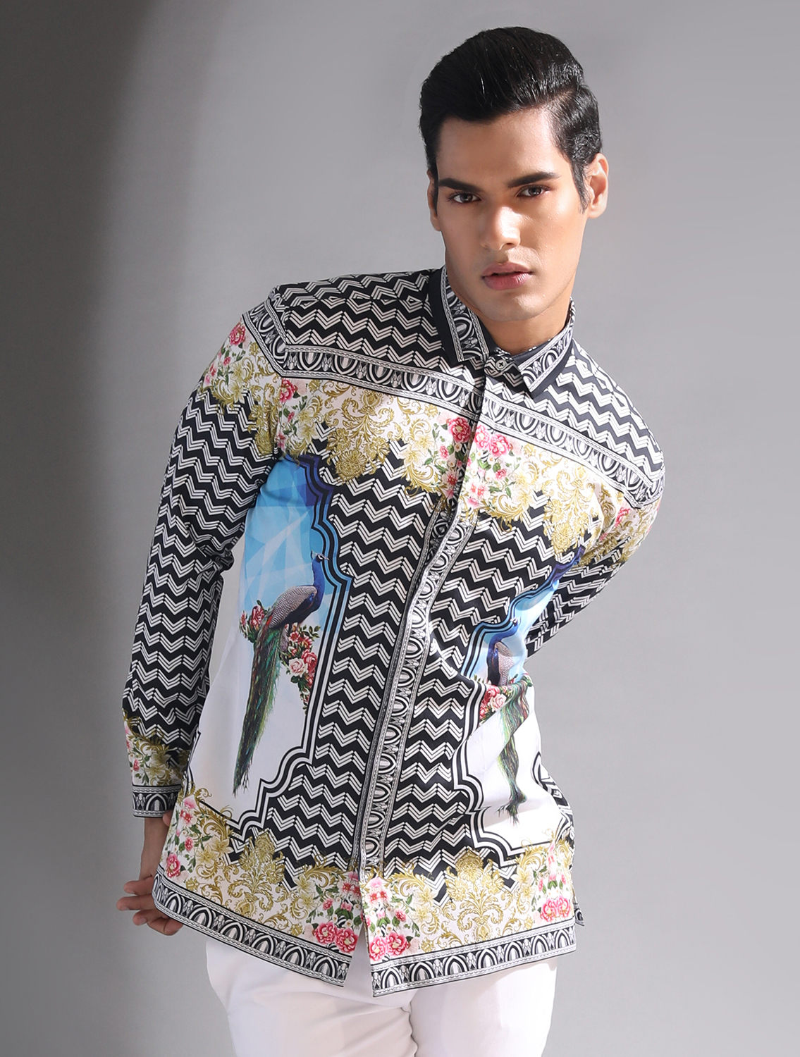 Black Baroque Signature Shirt by Mr Ajay Kumar