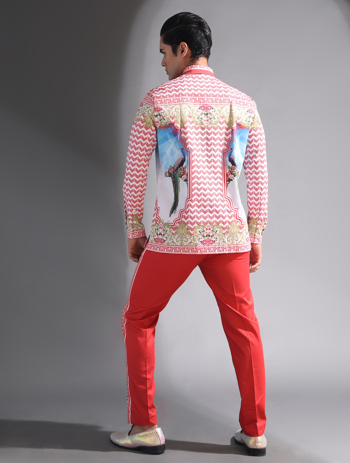 Red Baroque Signature Shirt by Mr Ajay Kumar