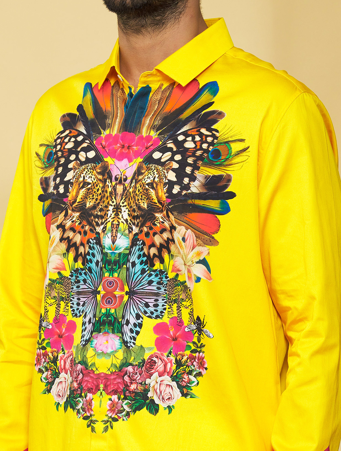 Wakka Yellow Printed Long Shirt ZOOM