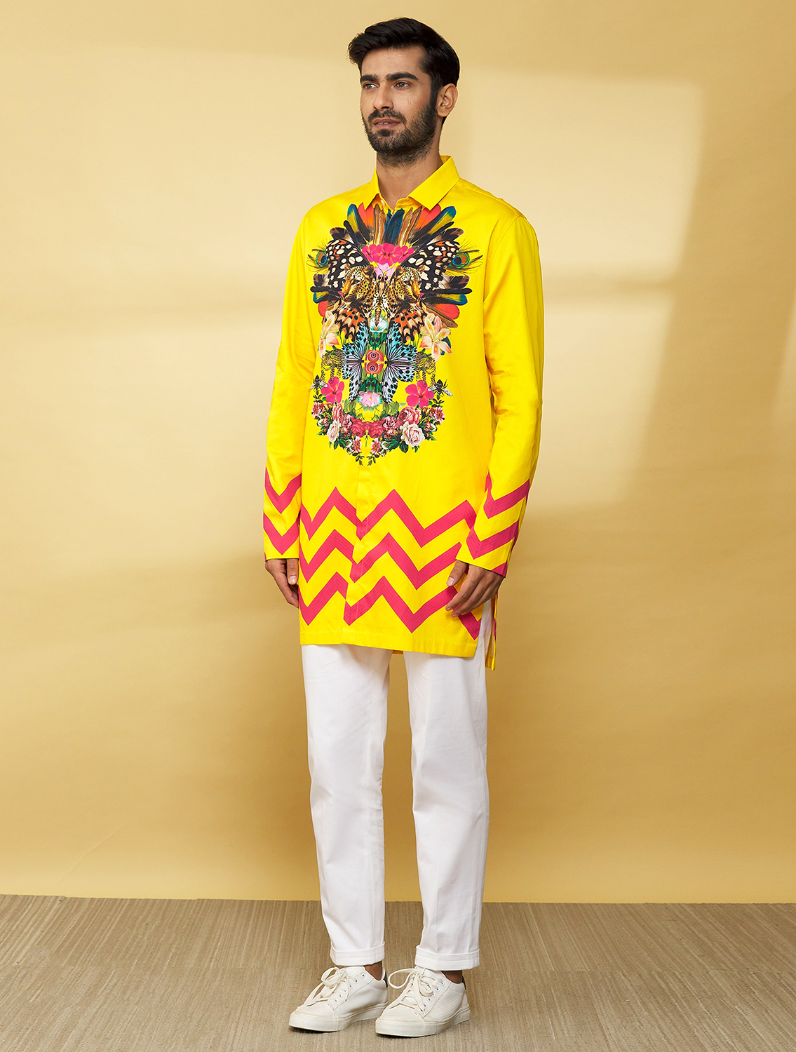 Wakka Yellow Printed Long Shirt