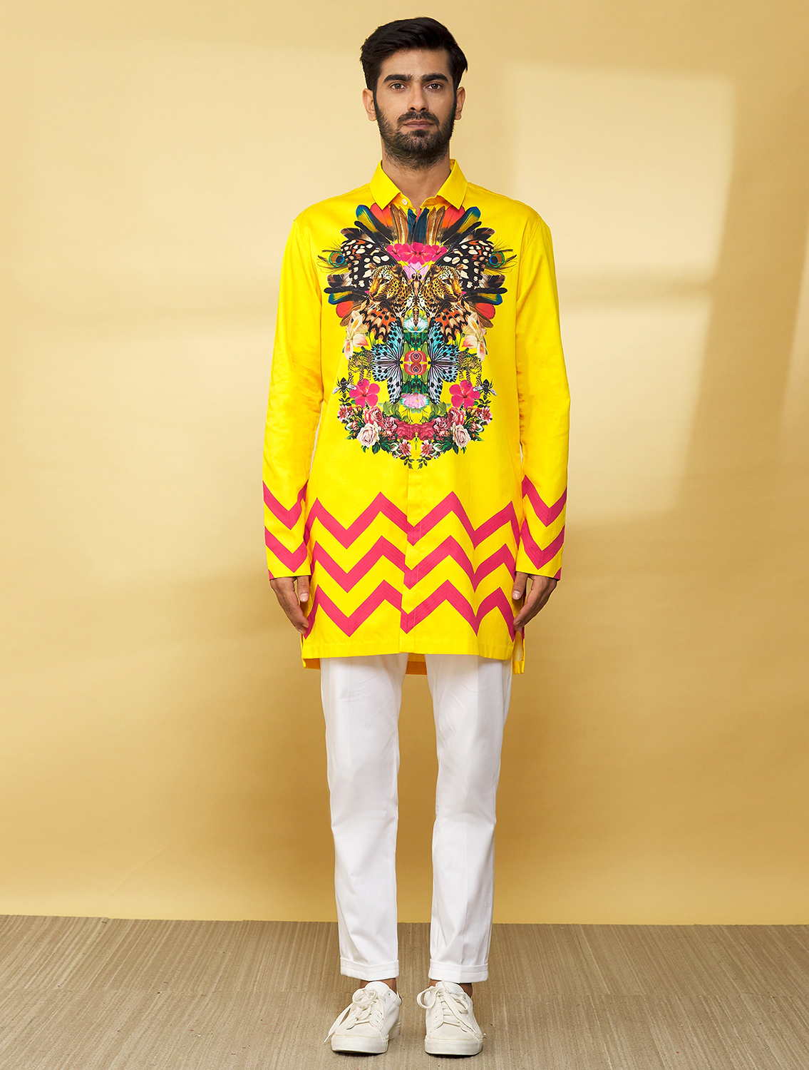 Wakka Yellow Printed Long Shirt