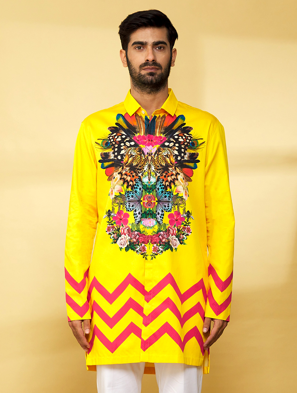 Wakka Yellow Printed Long Shirt