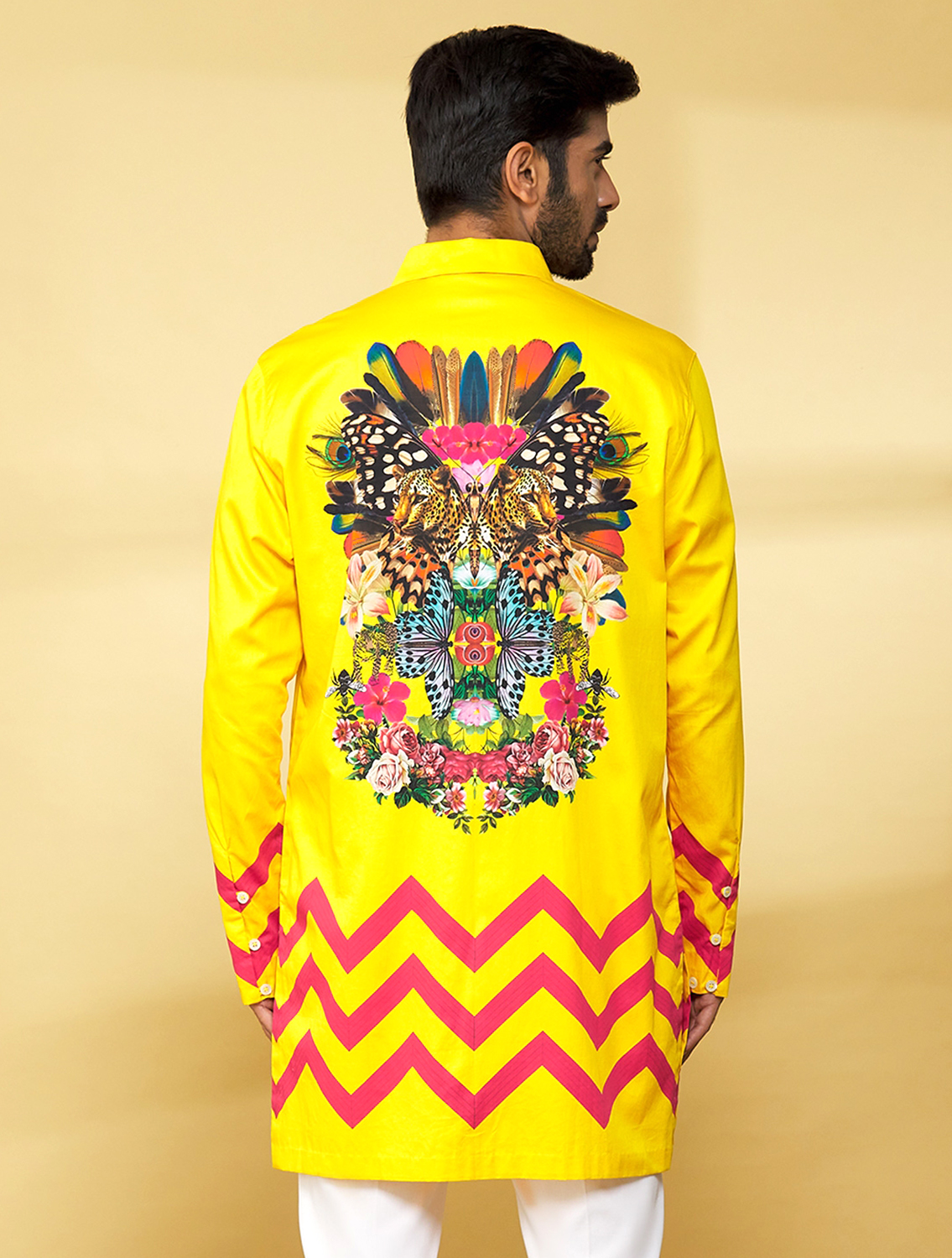 Wakka Yellow Printed Long Shirt