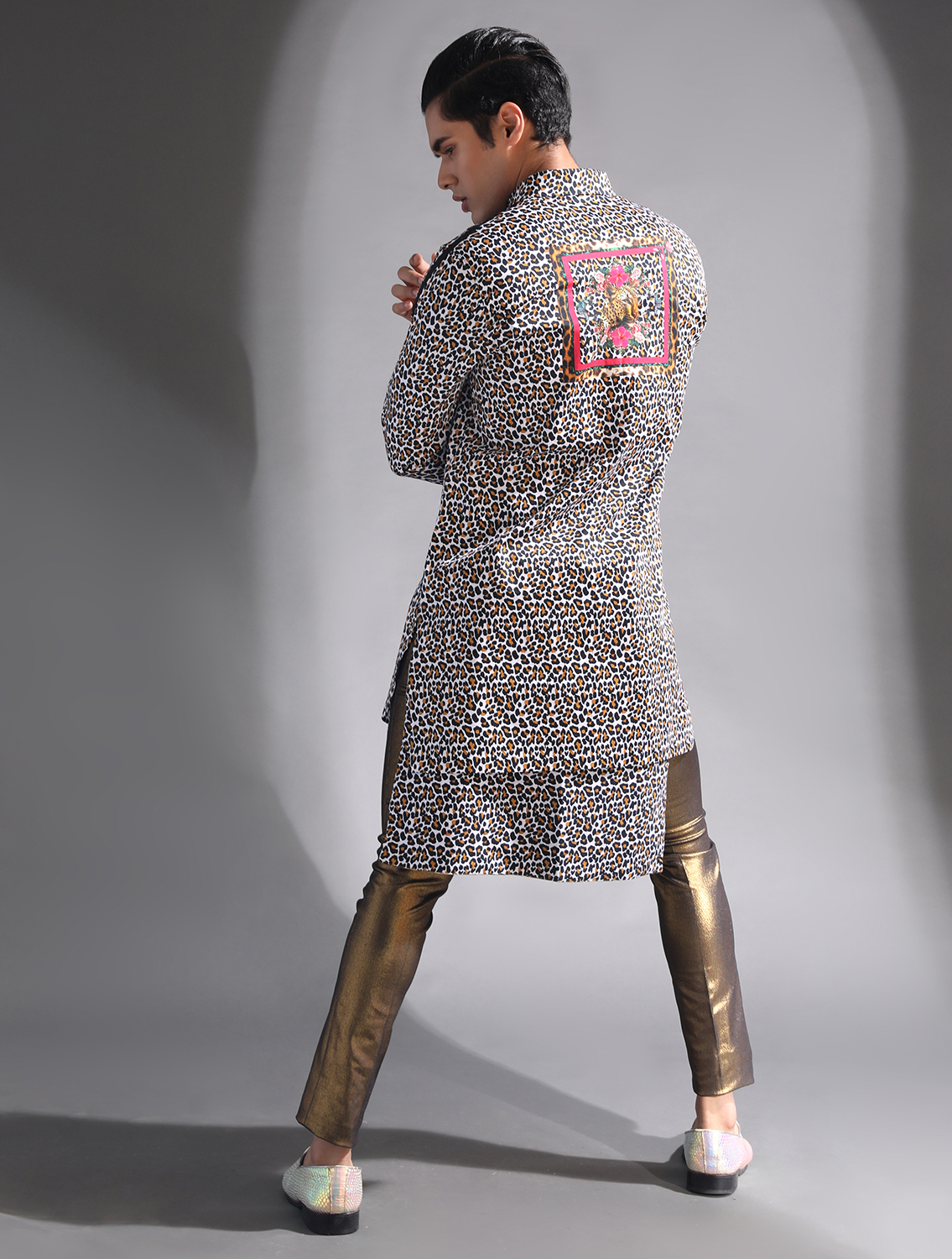 Black Leopard Shirt with Matching Kilt