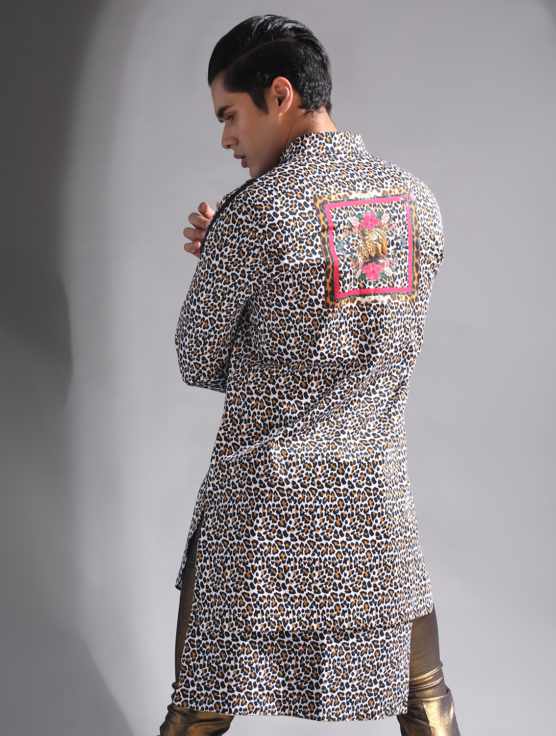 Black Leopard Shirt with Matching Kilt