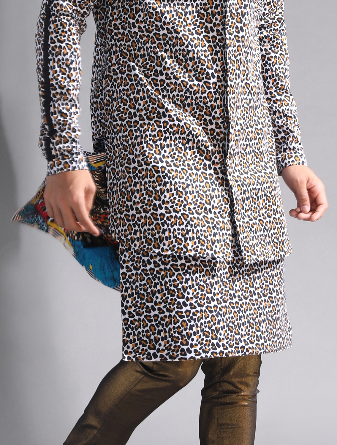 Black Leopard Shirt with Matching Kilt