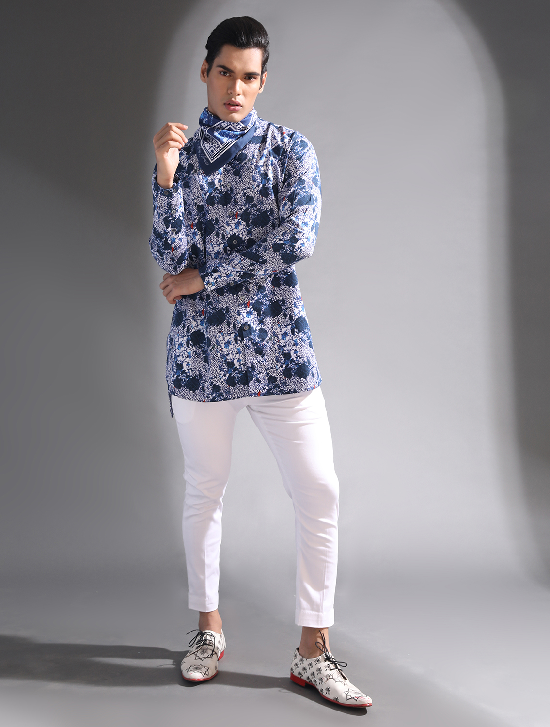 Kazon Blue Printed Shirt
