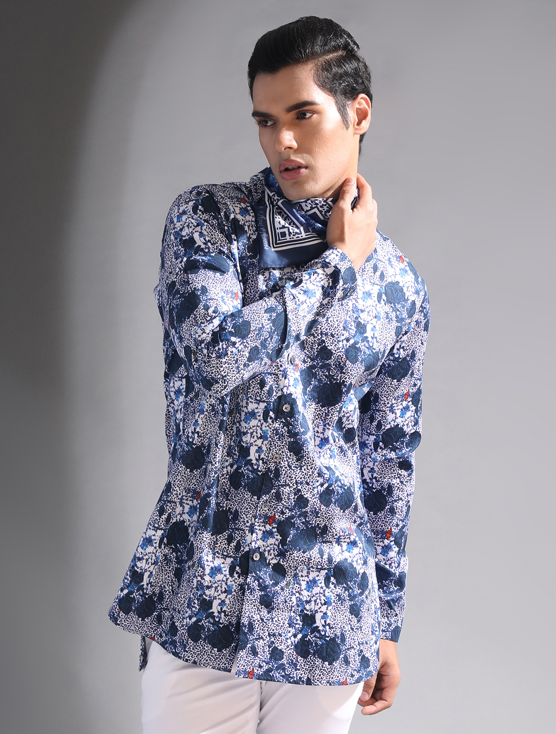 Kazon Blue Printed Shirt