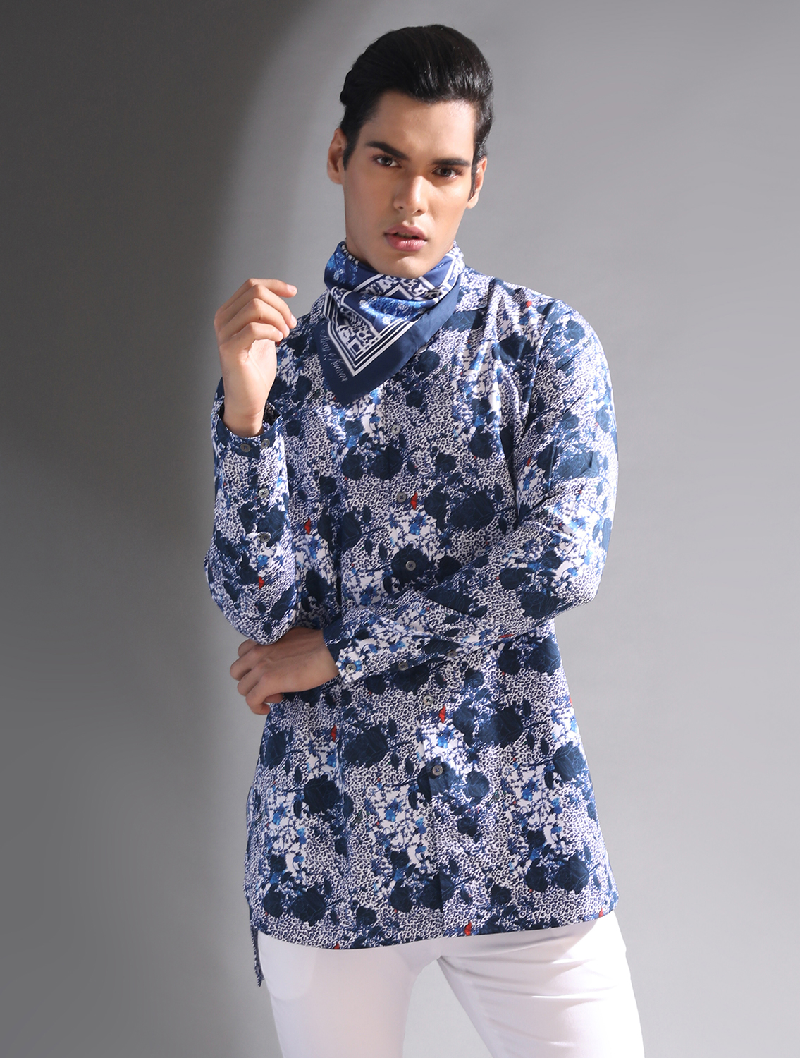 Kazon Blue Printed Shirt