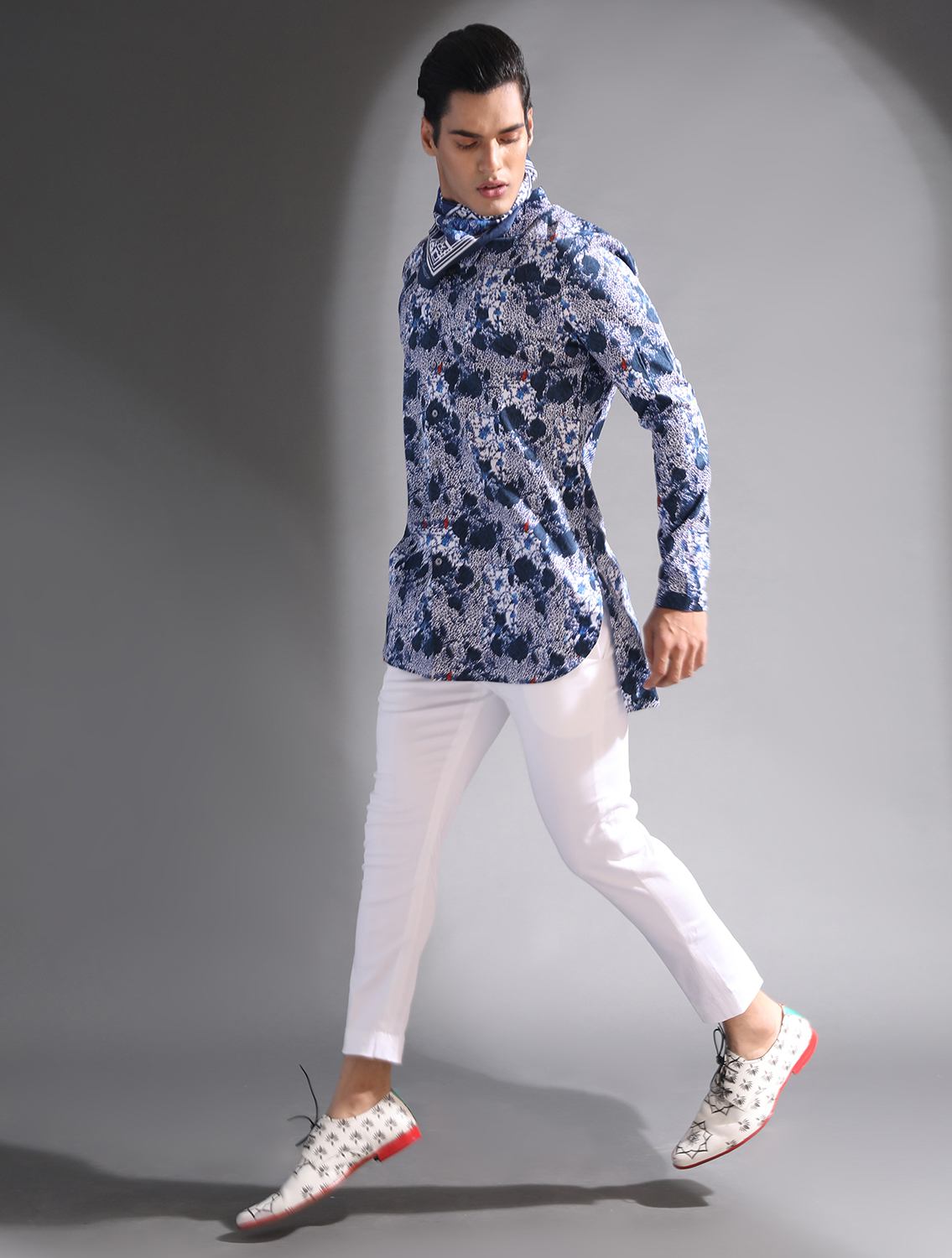 Kazon Blue Printed Shirt